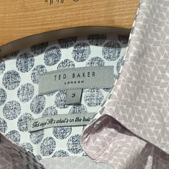 Ted Baker London Men's SS BF - Mauve White Weave - Sz 3* - Picture 3 of 4